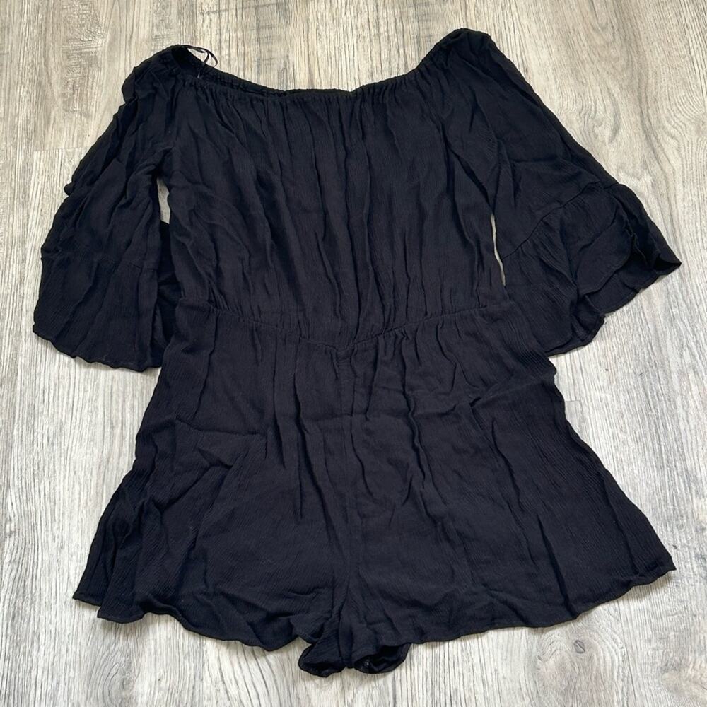 Topshop Charcoal Off-Shoulder Romper Sz 8